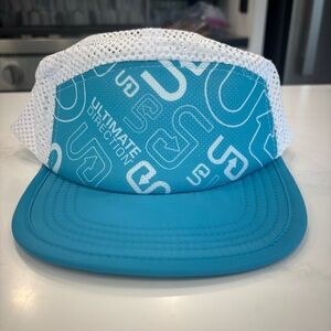 Ultimate Direction The Stoke Trucker Hat Mesh Snapback White Turquoise Blue